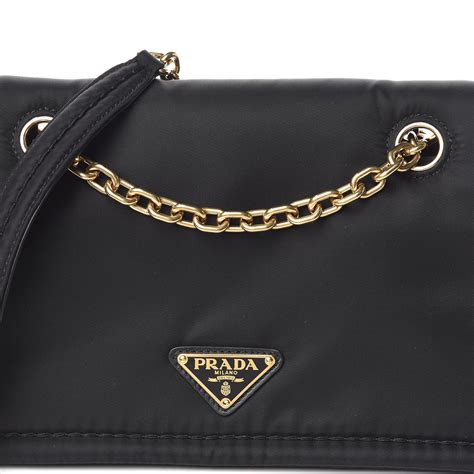 prada tessuto nylon clutch|Prada nylon shoulder bag chain.